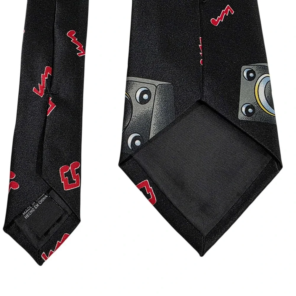 Tie Tales Snowman‎ Rock Band Holiday Christmas Necktie Black Novelty Fun